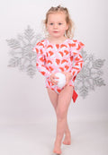 Santa Clause Flutter Sleeve Leotard