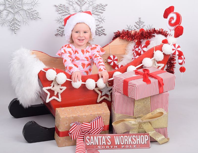 Santa Clause Flutter Sleeve Leotard